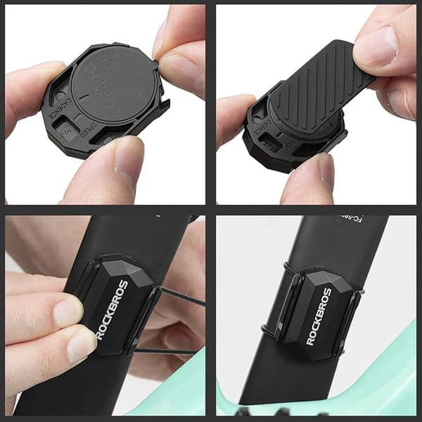 Rockbros 2-i-1 ANT+ og Bluetooth Hastigheds- eller Kadencesensor - Sort