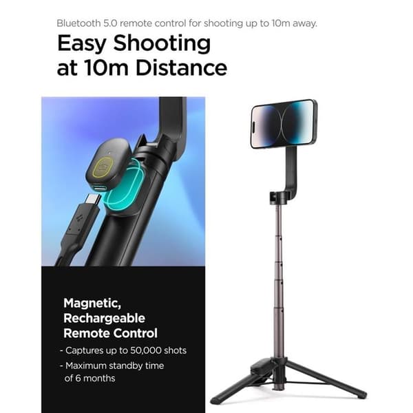 Spigen Magsafe Bluetooth Selfie Stick Tripod - Svart