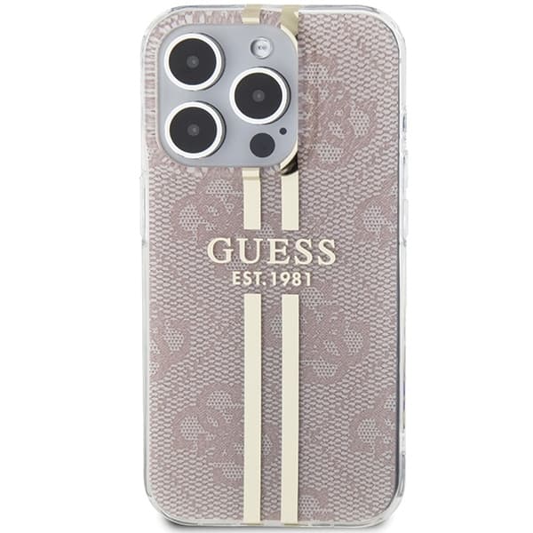Guess iPhone 14 Pro Max Taske Lyserød Guldstribet