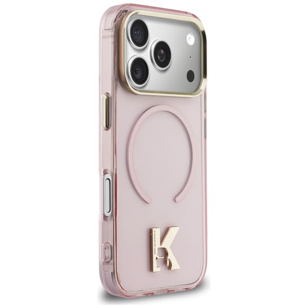Karl Lagerfeld iPhone 17 Pro Max Mobilskal Magsafe IML K Head Logo - Rosa