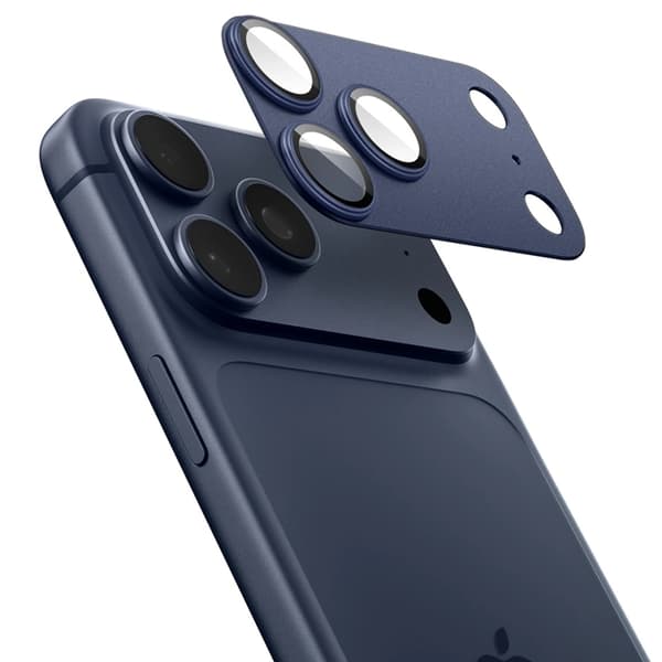 Spigen iPhone 17 Pro Max Härdat Glas Kameraskydd EZ Fit - Blå
