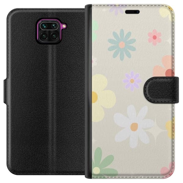Pung taske til Xiaomi Redmi Note 9 med fejede blomster