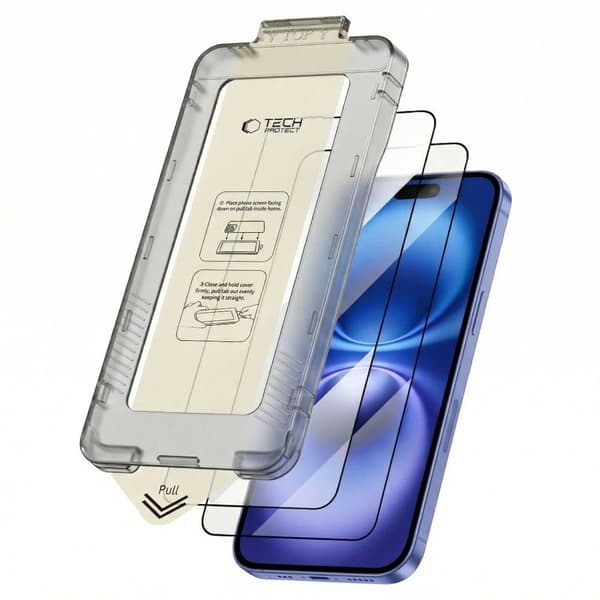 Tech-Protect [2-pakkaus] iPhone 15/16 Karkaistu lasi näytönsuoja Quick Set