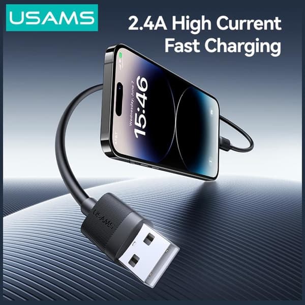 USAMS Lightning til USB-A 12W Kabel 1m U94 - Sort