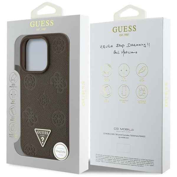 Guess Mobilskal till iPhone 16 Pro Max MagSafe Hot Stamp Peony Triangle