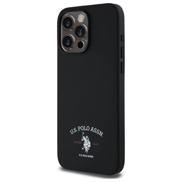US Polo Telefontaske til iPhone 15 Pro Max Trykt DH Logo - Sort