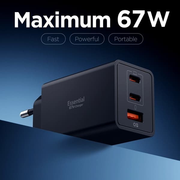 Spigen 3-Port Netværksoplader 67W ESSENTIAL EE673EU