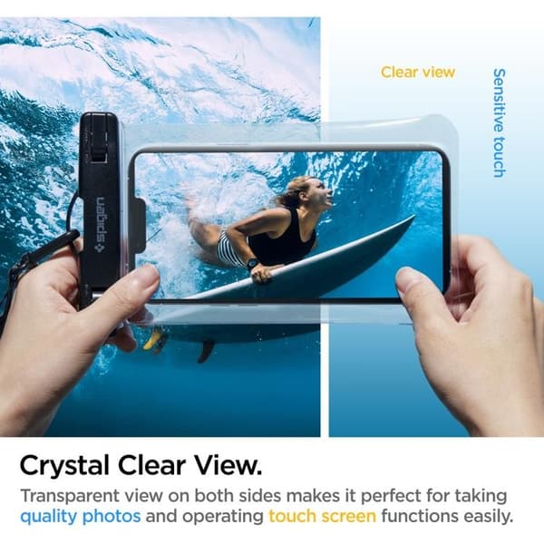 Spigen Universala Vattentät Mobilväskor A601 - Crystal Clear