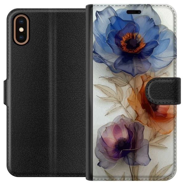 Apple iPhone X Pung Taske med Silkeblomster