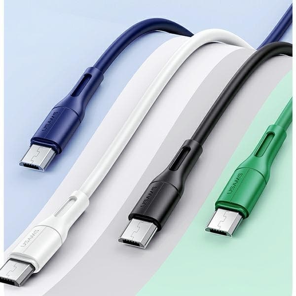 USAMS Kabel U68 microUSB 2A Snabbladdning 1m vit SJ502USB02