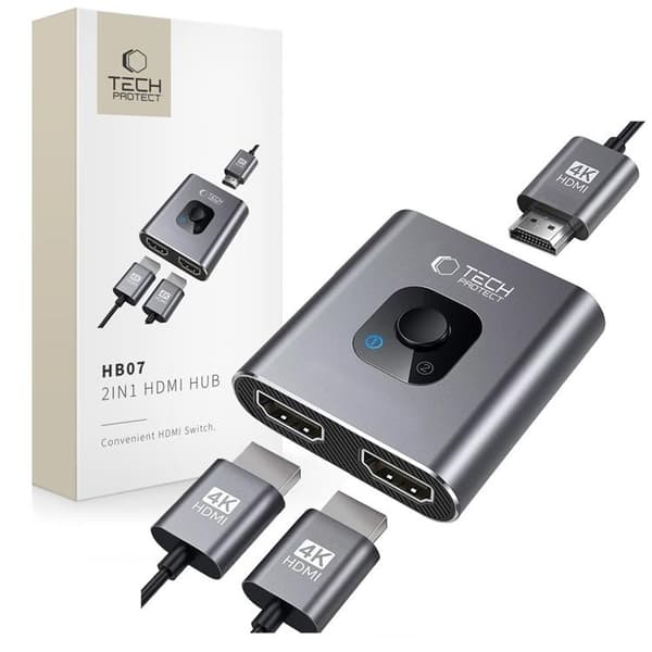 Tech-Protect HB07 2in1 Hub-adapter - Rumgrå