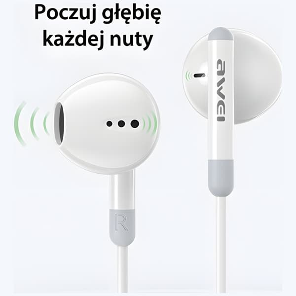 AWEI PC-6T Hörlurar stereo USB-C - Svart