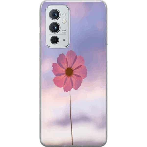 Telefontaske til OnePlus 9RT 5G med lyserød blomst