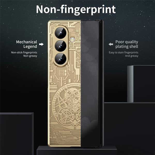 Mobilskal till Galaxy Z Fold 7 Mechanical Legend Electroplating - Guld