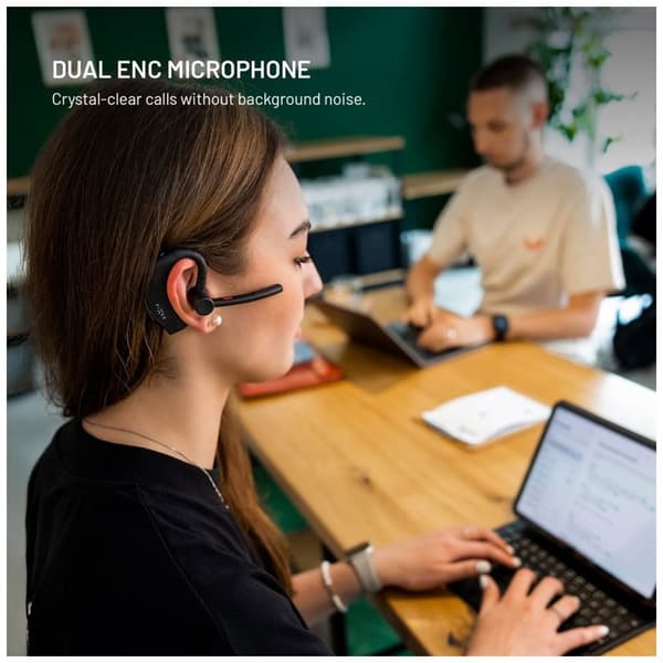 FIXED Talk Pro Trådlös Open-Ear Mono Headset med ENC Svart