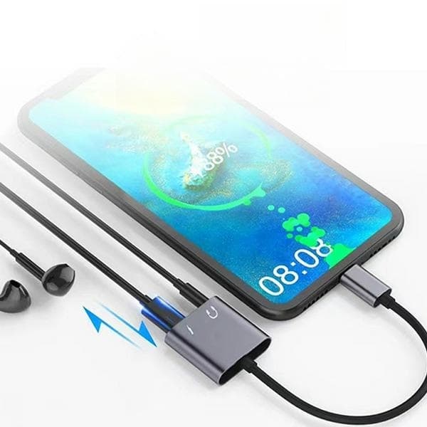 Beline USB-C til USB-C/Audio Splitter Adapterstik 3.55mm 60W - Sort