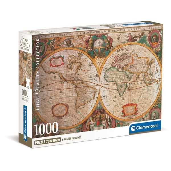 CLEMENTONI Pussel 1000 Pcs CB High Quality Collection Old Map