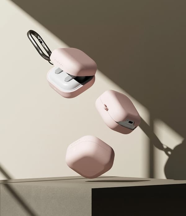 Ringke Cover Til Galaxy Buds 4/4 Pro Silikone - Rosa Sand