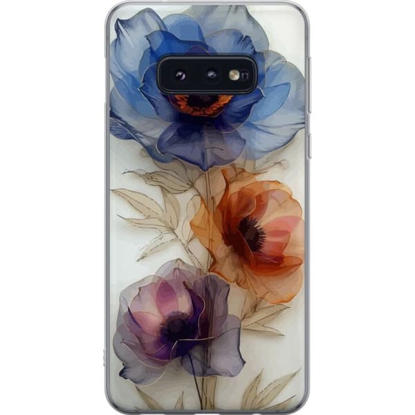 Taske til Samsung Galaxy S10e med silkeblomster
