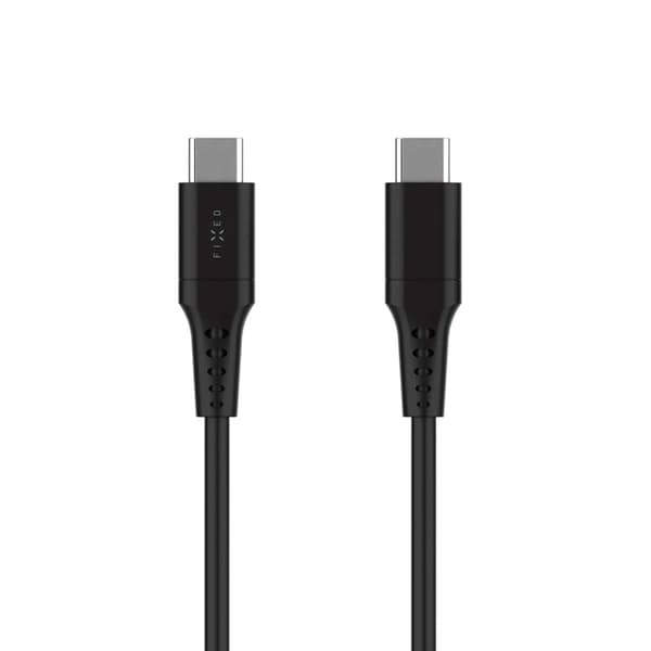 FIXED LIQUID silikonekabel 60W USB-C/C 0.3m Sort