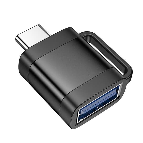 Hoco-sovitin OTG USB-C–USB-A 3A UA31C – Musta