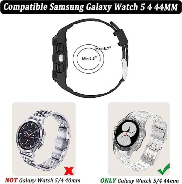 Galaxy Watch 4/5 (44mm) Replacement Case Band - Clear
