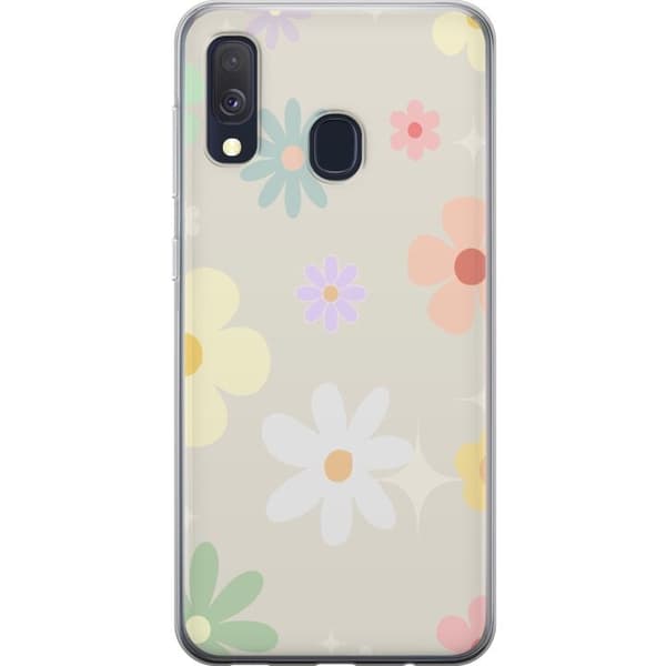 Taske til Samsung Galaxy A40 med fejende blomster