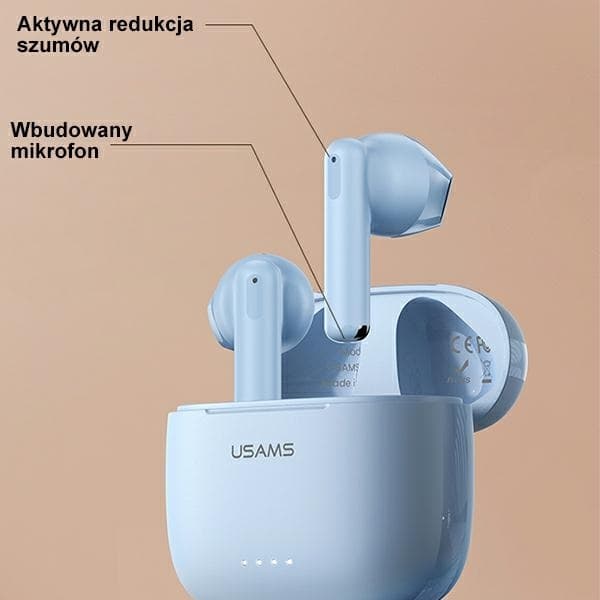 USAMS US14-serie Bluetooth Hörlurar 5.3 TWS - Blå