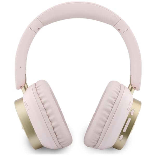 Guess On-Ear Hörlurar Bluetooth ENC Rectangle Metal Script - Rosa
