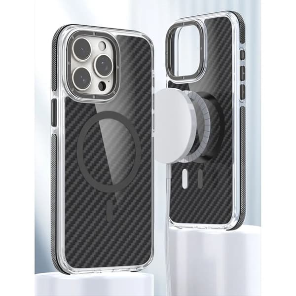 Telefontaske til iPhone 17 Pro Max Magsafe Fiber - Sort