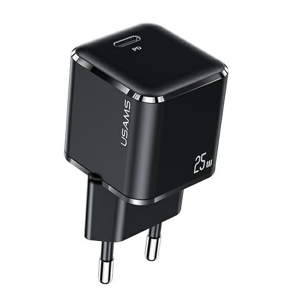 USAMS Vægoplader 1xUSB-C T42 Mini 25W Super SI PD3.0 Sort