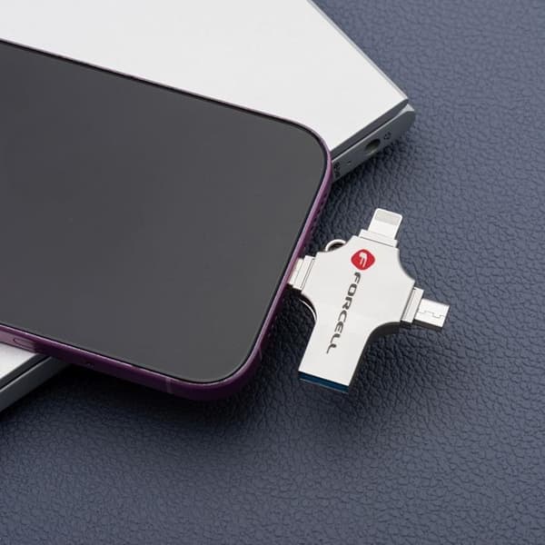 Forcell Pendrive 128GB USB 3.2 Gen 1 (USB-A/USB-C/Lightning/Micro-USB)