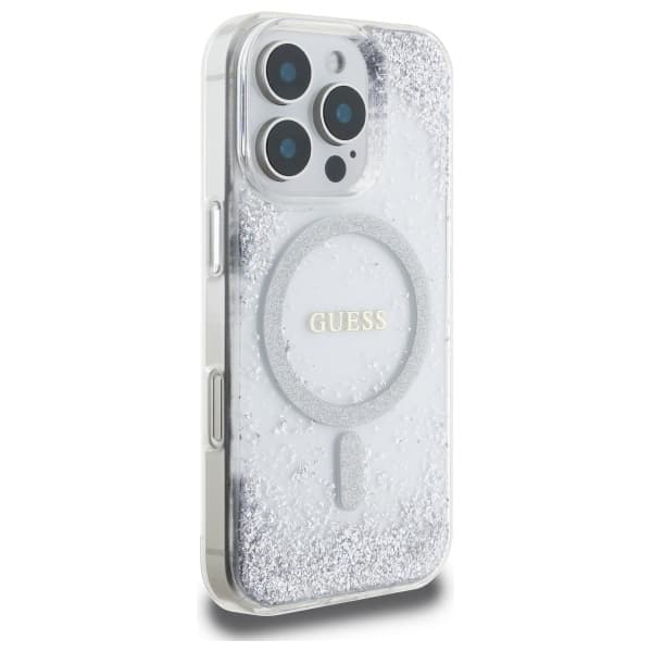 Guess Mobilskal till iPhone 16 Pro MagSafe Resin Gradient Glitter