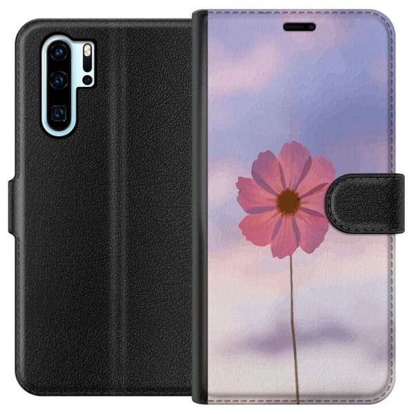 Plånboksfodral till Huawei P30 Pro med Rosa blomma