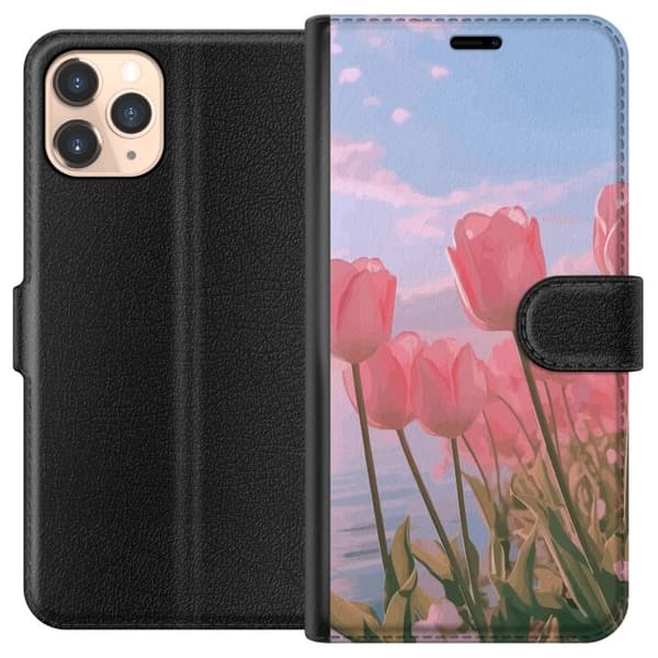 Apple iPhone 11 Pro Pung Taske med Lyserøde Tulipaner
