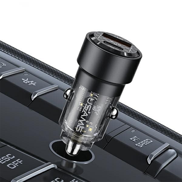 USAMS C39 Billaddare 60W 1xUSB-A 1xUSB-C - Svart