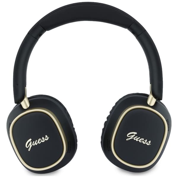 Guess On-Ear Hörlurar Bluetooth ENC Rectangle Metal Script - Svart