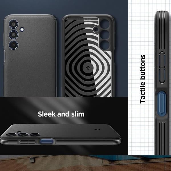 Spigen telefontaske til Galaxy M35 5G Essential Sandblast - Matt Sort