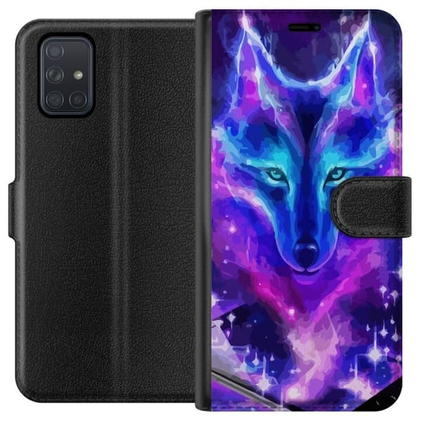 Pung Taske til Samsung Galaxy A71 med Neon Wolf