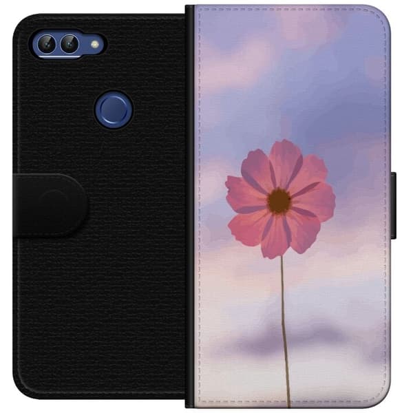 Plånboksfodral till Huawei P smart med Rosa blomma