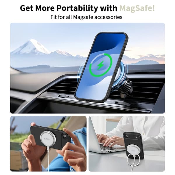Tech-Protect iPhone Air Magsafe Silikone Telefontaske - Sort