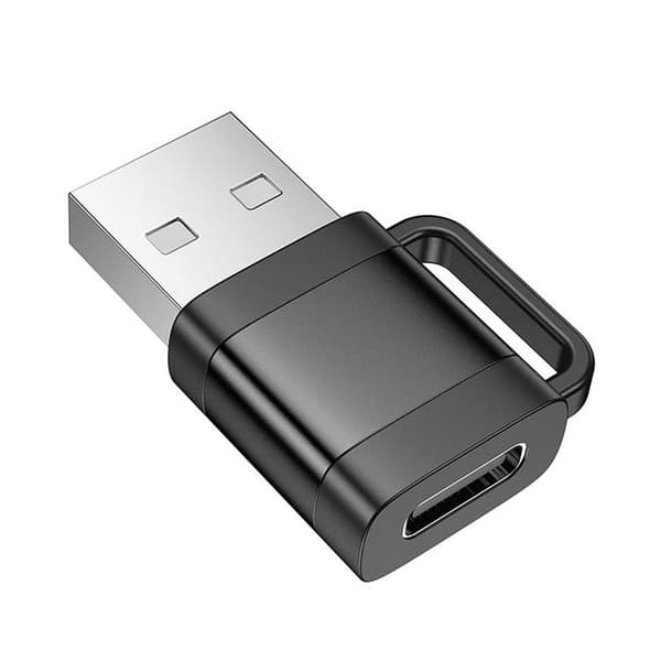 Hoco-sovitin OTG USB-A–USB-C 3A UA31D - Musta