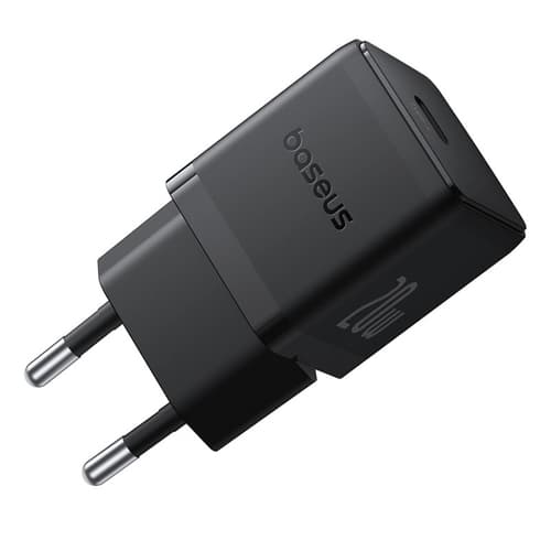Baseus Hurtigoplader USB-C 20W Mini USB-C Kabel 60W 1m - Sort