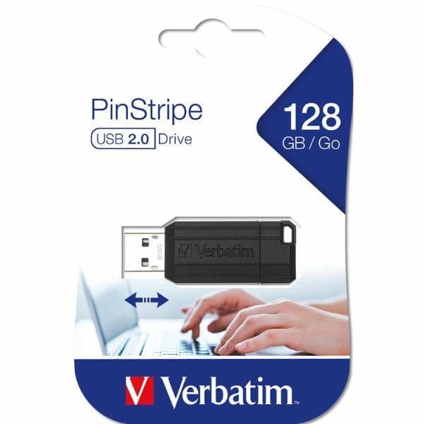 Verbatim Pendrive 128GB USB-A 2.0 PinStripe - Musta