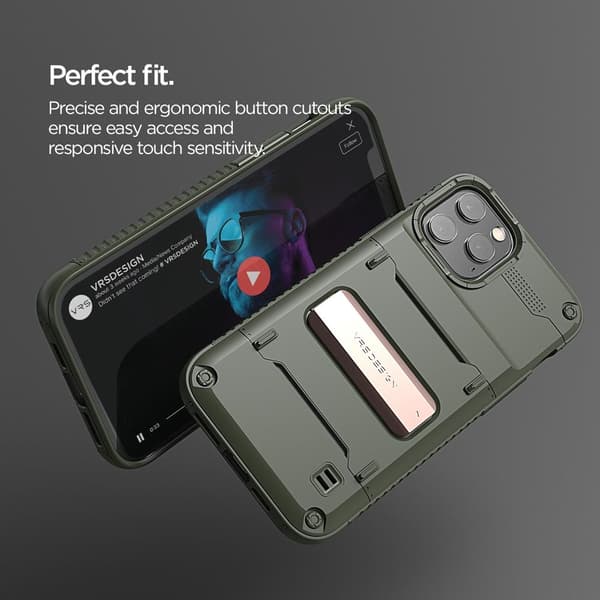 VRS DESIGN Damda QuickStand Skal iPhone 12 Mini - Bronze Grön