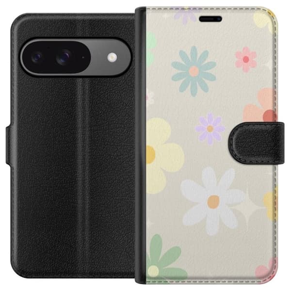 Plånboksfodral till Google Pixel 9 Pro med fejdande blommor