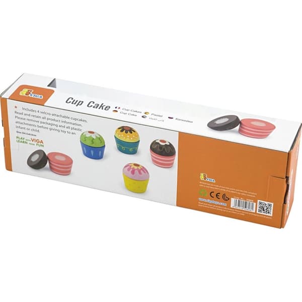 VIGA cupcakes i trä, 4 delar