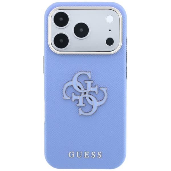 Guess Mobilskal För iPhone 18 Pro/17 Pro Grained & Big Resin Logo - Blå