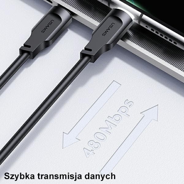 USAMS USB-C/USB-C Kabel SJ567 Lithe Series 100W 1.2m Sort