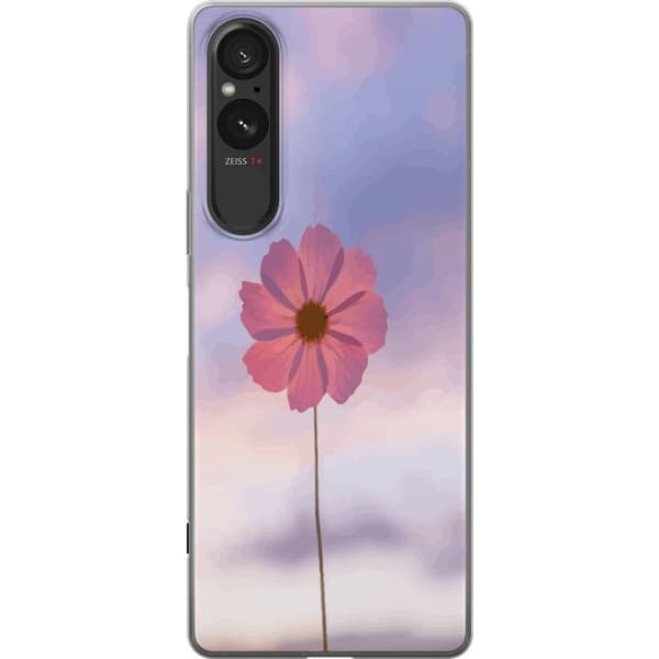 Telefontaske til Sony Xperia 5 V med Lyserød Blomst